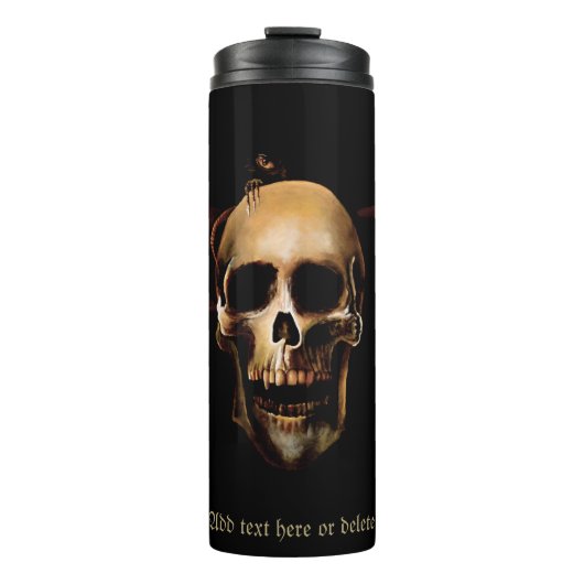 Skulls Mensch Schwarz Thermosbecher (Vorderseite)
