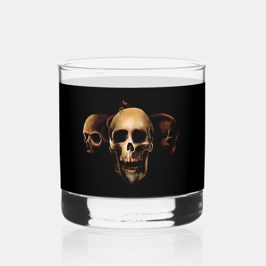 Skulls Mensch Schwarz Whiskyglas (Vorderseite)