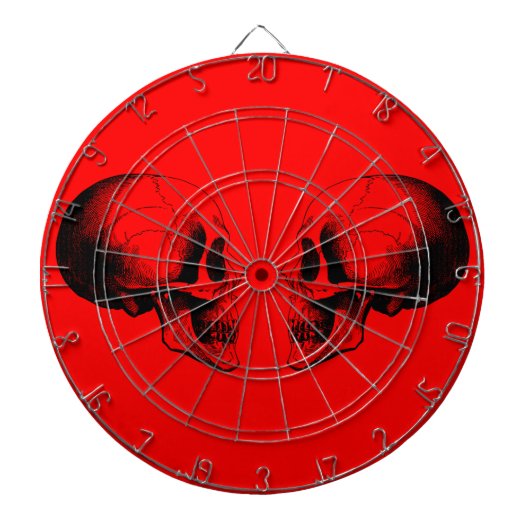 Skulls Metal Cage Red Dartboard Dartscheibe (vorne)