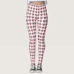 Skulls mit rotem Herzen Muster Halloween Leggings<br><div class="desc">Feiern Sie Halloween mit diesem einzigartigen und modernen Halloween-Leggings mit weißen Schädeln mit roten Herzen.</div>