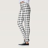 Skulls mit schwarzen Herzen Muster Halloween Leggings (Links)