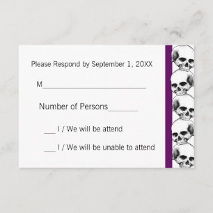 Skulls mit Streifen(Lila) RSVP-Karte RSVP Karte