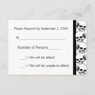 Skulls mit Streifen(schwarz) RSVP-Karte RSVP Karte
