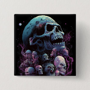 Skulls Monsters Horror Art Button