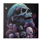 Skulls Monsters Horror Art Fliese (Vorderseite)