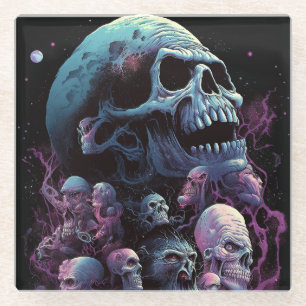 Skulls Monsters Horror Art Glasuntersetzer