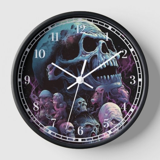 Skulls Monsters Horror Art Uhr (Vorderseite)