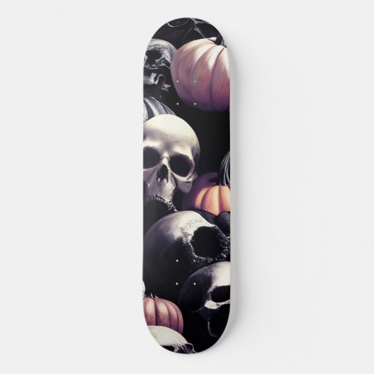 Skulls Muster, dämonisch, Horror Halloween Stil Skateboard (Vorderseite)