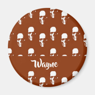 Skulls on brown custom magnet