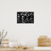 Skulls - Paris Catacombs, Schwarzweiß Poster (Küche)