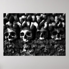 Skulls - Paris Catacombs, Schwarzweiß Poster