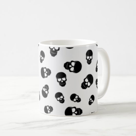 Skulls Pattern Kaffeetasse (VorderseiteRechts)