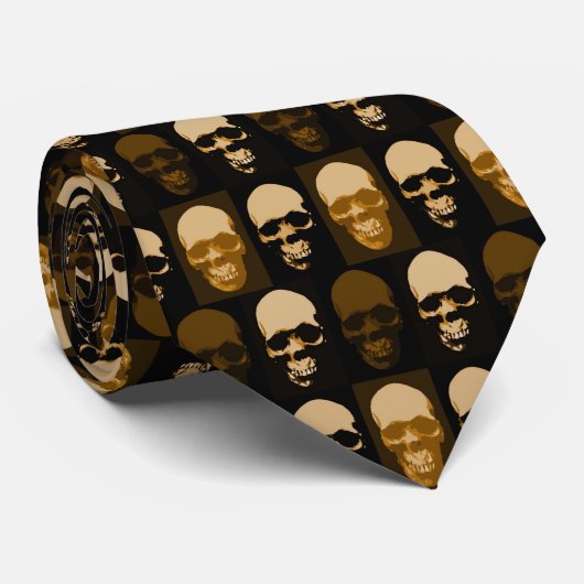 Skulls Pop Art Style Krawatte (Gerollt)