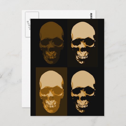 Skulls Pop Art Style Postkarte (Vorne/Hinten)
