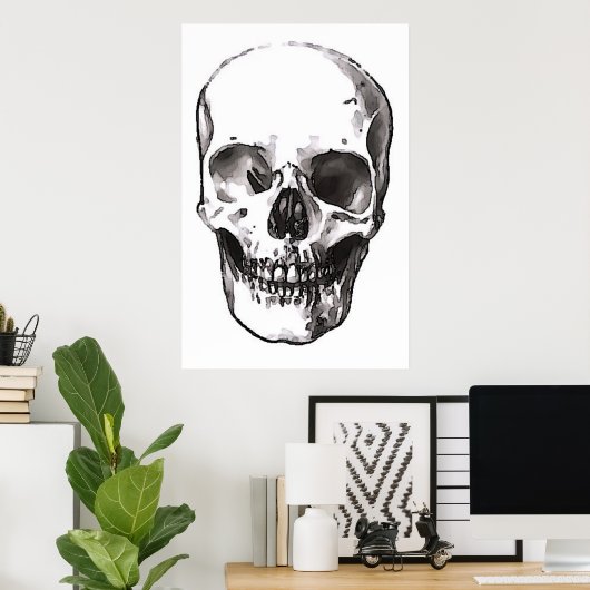 Skulls Poster Print Black & White Pop Art Poster (Heimbüro)