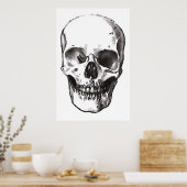 Skulls Poster Print Black & White Pop Art Poster (Küche)