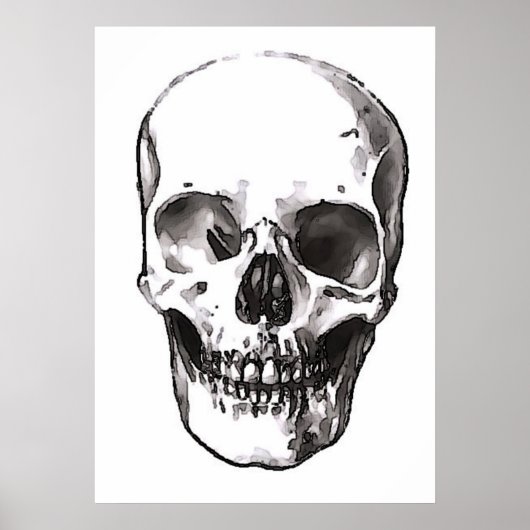 Skulls Poster Print Black & White Pop Art Poster (Vorne)