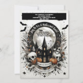 Skulls Pumpkin Spuk House Halloween Bash Gothic Einladung (Vorderseite)