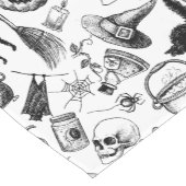 Skulls Pumpkins Broomsticks Bats Halloween Kurzer Tischläufer (Ecke)