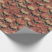 Skulls Red Halloween Geschenkpapier (Ecke)