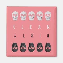 Skulls reinigen Dirty Pink Cool Gothic Geschirrspü Magnet