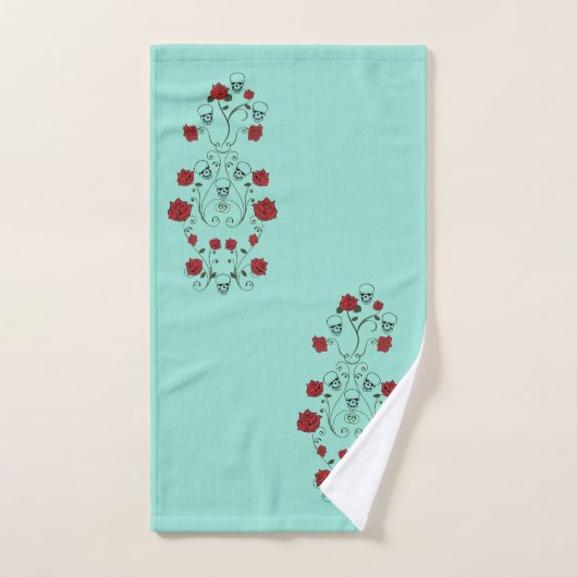 Skulls & Rose Badezimmer Handtuch Set Aquamarin (Handtuch)