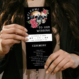 Skulls & Rose Black Wedding Programm