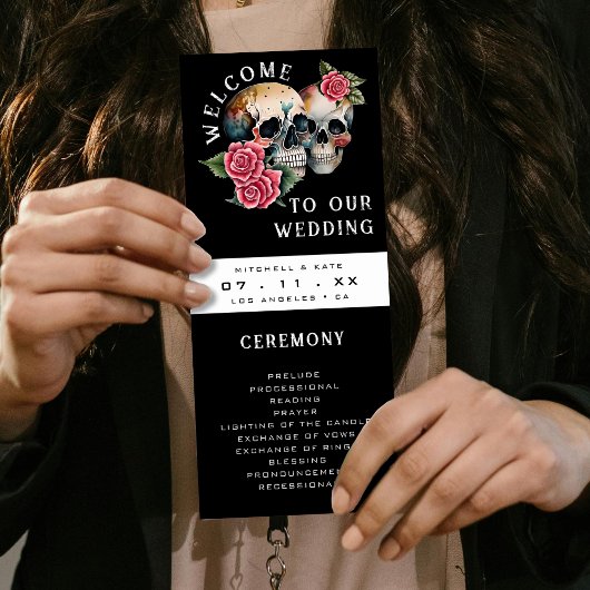 Skulls & Rose Black Wedding Programm