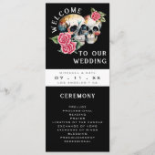 Skulls & Rose Black Wedding Programm (Vorderseite)