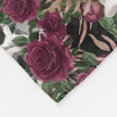 Skulls Rose Burgundy Black Mit Monogramm Fleecedecke (Ecke)