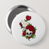 Skulls Rose Día de Muertos Button (Vorne & Hinten)