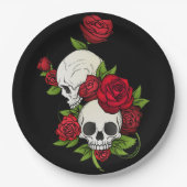 Skulls Rose Día de Muertos Pappteller (Vorderseite)