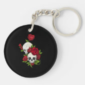 Skulls Rose Día de Muertos Schlüsselanhänger (Rückseite)