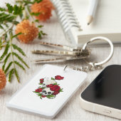 Skulls Rose Día de Muertos Schlüsselanhänger (Vorderseite rechts)