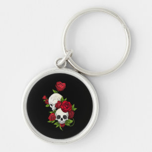 Skulls Rose Día de Muertos Schlüsselanhänger