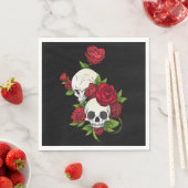 Skulls Rose Día de Muertos Serviette (Beispiel)