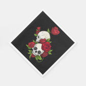 Skulls Rose Día de Muertos Serviette (Ecke)