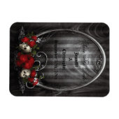 Skulls & Rose Gothic Save the Date Hochzeitsmagnet Magnet (Horizontal)
