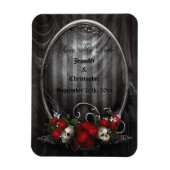 Skulls & Rose Gothic Save the Date Hochzeitsmagnet Magnet (Vertikal)