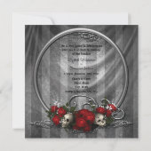 Skulls & Rose Gotische Hochzeit Einladung (Rückseite)