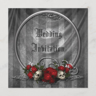 Skulls & Rose Gotische Hochzeit Einladung