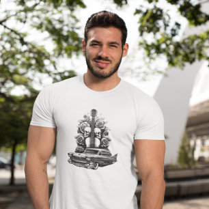 Skulls, Rose & Lowrider Art T - Shirt