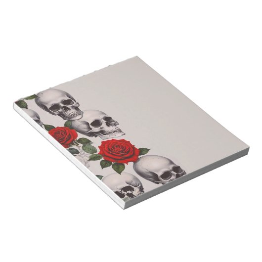 Skulls-Rose Notepad Notizblock (angewinkelt)