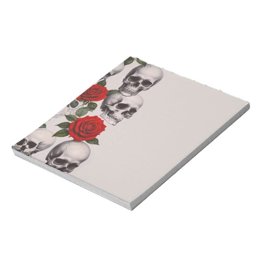 Skulls-Rose Notepad Notizblock (Rotiert)