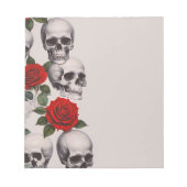 Skulls-Rose Notepad Notizblock (Vorderseite)