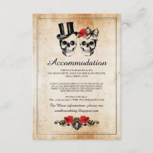 Skulls Rose Rustikale Unterkunft Hochzeitskarten Begleitkarte