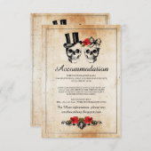 Skulls Rose Rustikale Unterkunft Hochzeitskarten Begleitkarte (Vorne/Hinten)