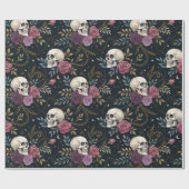 Skulls & Roses Wrapping Paper Geschenkpapier (Flach)