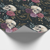 Skulls & Roses Wrapping Paper Geschenkpapier (Ecke)