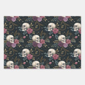 Skulls & Roses Wrapping Paper Geschenkpapier Set (Vorderseite)